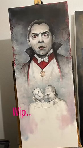 Got a couple hours in this evening on my Bella Lugosi “Dracula” painting I started at Spooky Empire. This is going to be one of those fun pieces I won’t want to end. #dracula #bellalugosi #universalmonsters #oilpainting | Tim Edwards