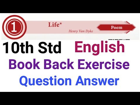 10th Std - English | Poem - Life | Book Back Exercise