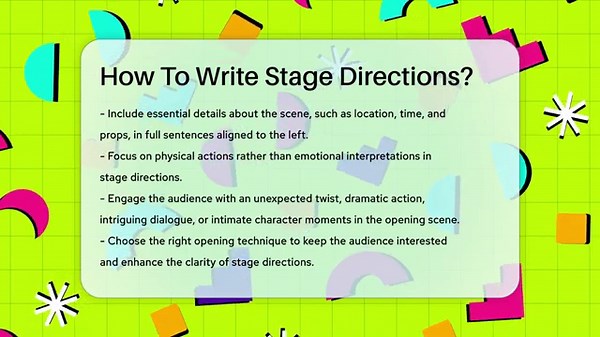How To Write Stage Directions? - The Drama Reel