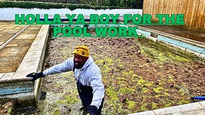 This footage shows real pool service work - live