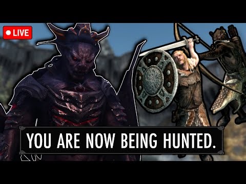 🔴 SKYRIM BUT I AM BEING HUNTED BY VAMPIRE HUNTERS w/ ‪@DunderHeads‬ 🔴