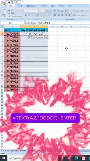 How to Make Day Formula in Excel ,