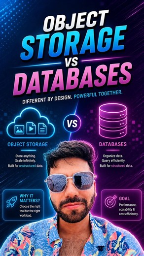 Object Storage vs Database Explained in 30 Seconds #aws #s3 #database #systemdesign #database #job