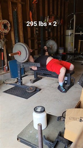 295 lbs BENCH PRESS 2 reps paused 68 years old