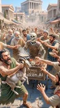 How Do You Sell Siomai In Ancient Greece🥟🔥#aiskeleton #filipino #funny