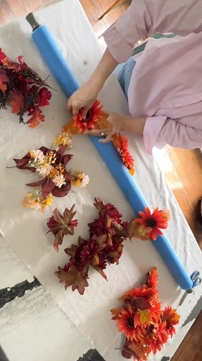 Turn a tension rod & a pool noodle into THIS for fall! 🤯🍂🎃 | Hometalk