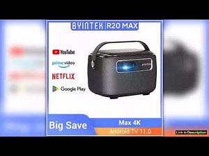 BYINTEK R20 Max Mini Projector 4K DLP Smart WiFi Android 110 LED 1080P Outdoor Home Theater