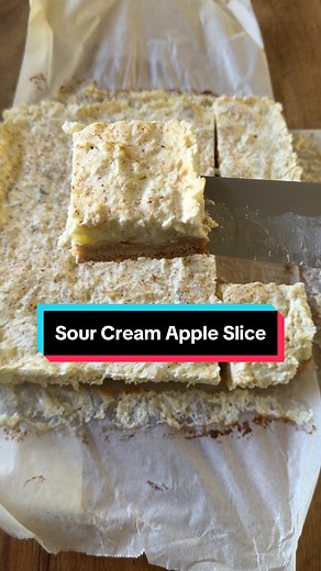 Easy Sour Cream Apple Slice Recipe with Coconut