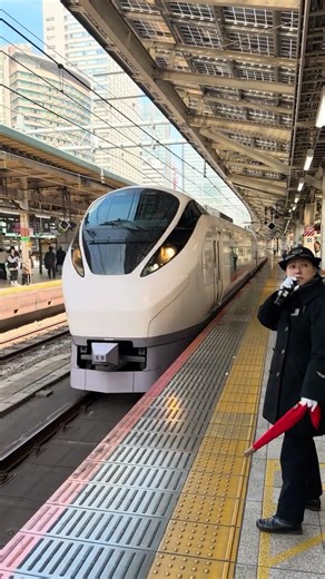 [Tokyo Station] A beautiful female conductor's announcement | A cool moment combining urban skysc...
