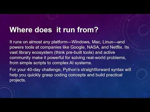 Introduction to python 40 Day Challenge