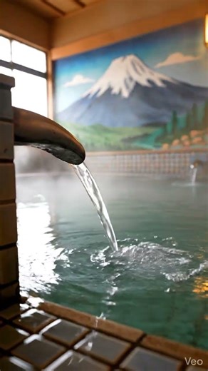 【ASMR】Hot Water in an Empty Japanese Sento ♨️ Calm Ripples