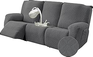 Gennia Waterproof Recliner Sofa Cover,Stretch Reclining Couch Covers with Pockets,Washable Lazy Boy Recliner Slipcovers,Leakproof Sofa Protector for Kids, Pets, Dog and Cat (3 Seat, Dark Gray)