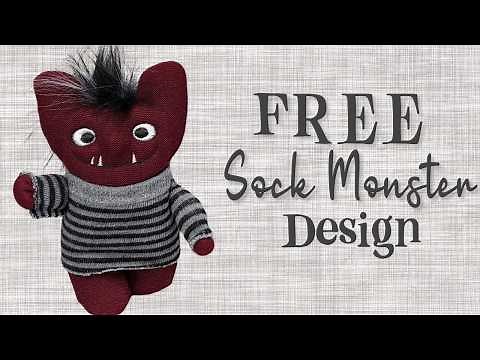 Making FREE Sock Monster Softies with Poolin EOC05 in-the-hoop