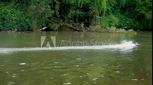Speed sports electric boat remotely controlled with a speed of 100 km in slow motion