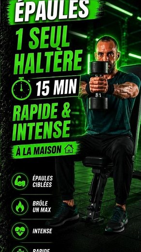 Séance Épaules 15 Min 💪 1 Seul Haltère à la Maison!
