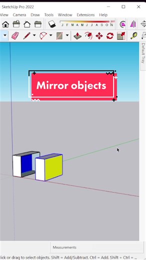 How to mirror an object in sketchup #sketchup3d #sketchuptiktokers #sketchuptips #mirrortool #3dmodelling