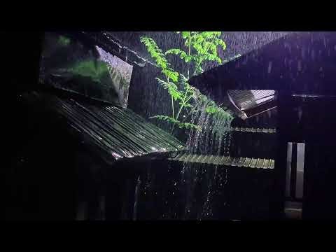 Rain Sounds for Sleeping - ASMR Heavy Rain Hammering Tin Roof for Deep Night Sleep | RAIN SOUNDS