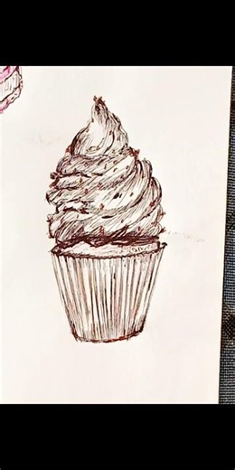 Easy cupcake 🧁 art #drawing #art #sketch #artist #cupcake