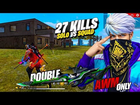 DOUBLE AWM With RAY Character 😱 Solo vs Squad Gameplay- Garena Free Fire