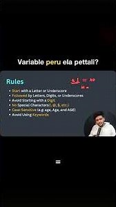 Python Identifier Rules in Telugu | Variable Naming Rules 🐍