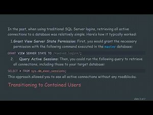 How to Get Active User Connections in SQL Server for Contained Users with VIEW SERVER STATE