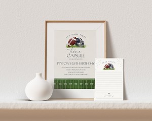 Football Time Capsule Printable Template, Little All-star Theme First Year Down Birthday for Boy, Little Rookie Touchdown Birthday Decor - Etsy Canada