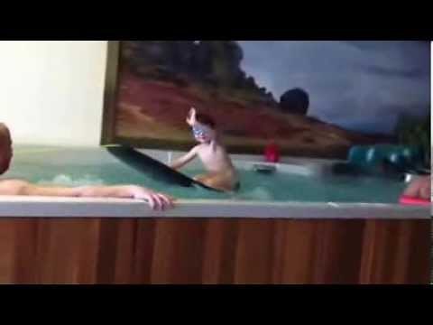 Boogie Boarding in the Swim Spa!