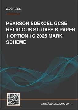 Pearson EDEXCEL GCSE Religious Studies B Paper 1 Option 1c 2025 Mark Scheme