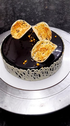 dark chocolate beautiful design decor cake art #viralreels
