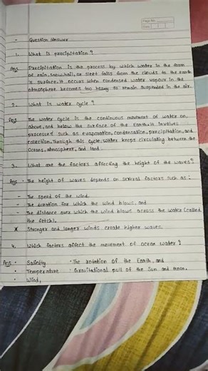 Geography (chapter 5 water) glossary+question answer+give reasons for class 7th #practicequestions