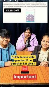 Class 10 Maths Most Important Question Surface area volume | Gulab jamun Question #shorts
