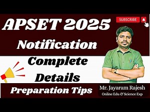APSET 2025 Notification Updates You Need to Know! | Complete Details about APSET 2025