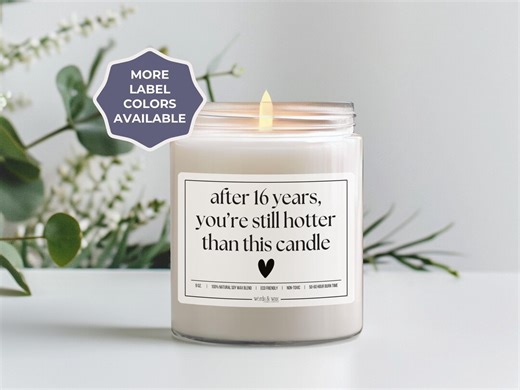 16th Anniversary Gift for Him, 16 Year Anniversary Gift for Her, Sixteenth Wedding Anniversary Candle, for Wife From Husband, Wax Year Gift - Etsy