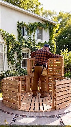 Backyard Gazebo Building 🍹🏡 Wooden Outdoor Lounge Transformation #diy #backyard