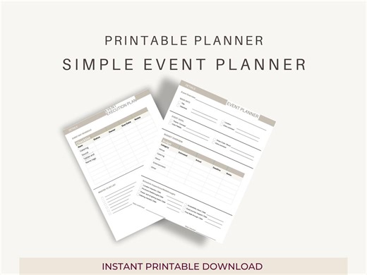 Event Planner Canva Template | 2 Page Editable Planner for Events - Etsy