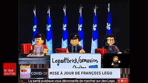 Tous les moyens sont bons pour passer le temps durant le confinement. Passionné de blocs Lego, un couple de Québec a recréé les conférences de presse du premier ministre. | ICI Québec