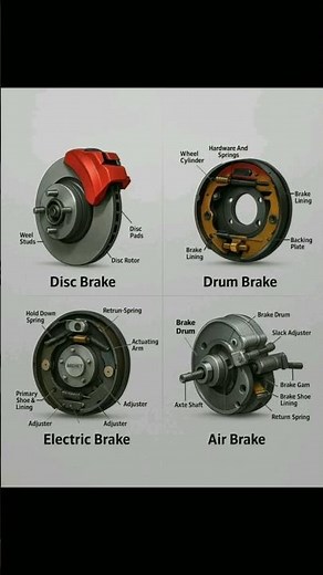 Types of Brakes #brake #tech #automobile #mechanic #engineering #education #technology #technicalavi