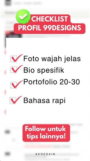 Checklist Lengkap Profil di 99designs Agar Menarik Client