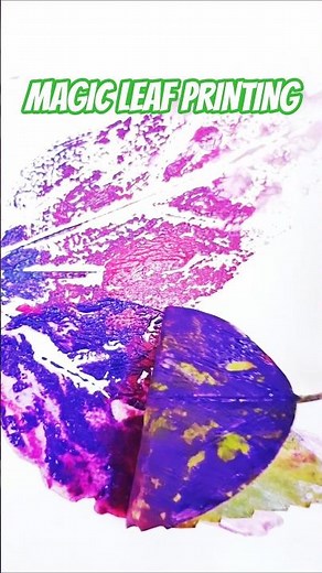 Magic Leaf Print Art 🌿 | Super Satisfying Hack! #diy #printing #textureart #viral