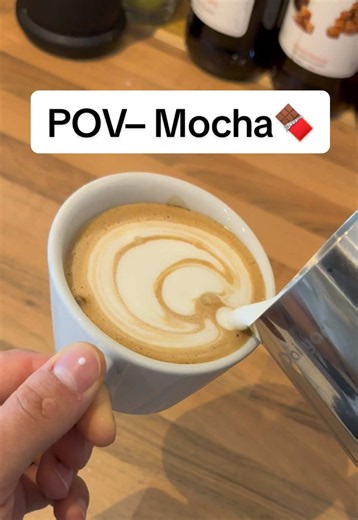 Mocha Coffee POV: Relaxing Barista Latte Art Experience