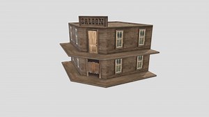 Low Poly Western Saloon - Download Free 3D model by shloutto (@random_guy1034)