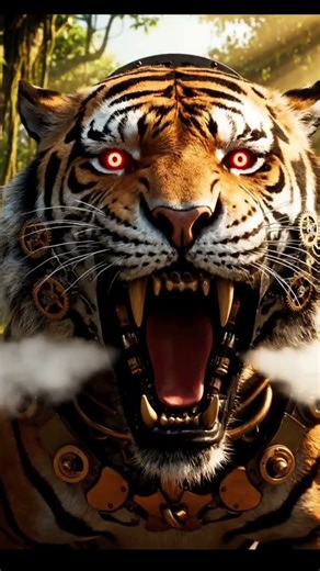 Real vs. Cyberpunk Tiger 🐯⚙️