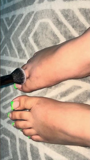 Tickling Feet with Make up Brush