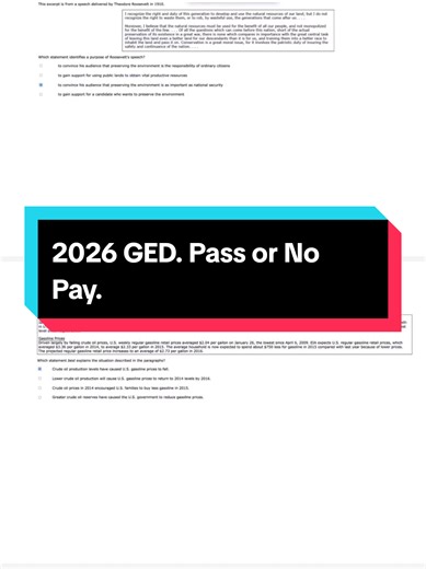 Cut through the hassle. We facilitate credential acquisition. Choose: receive the full 2026 question set to guarantee a pass, or only pay us once your official passing scores are in hand. The choice is yours. #gedscience #gedprep #gedsocialstudies #gedexam #ged