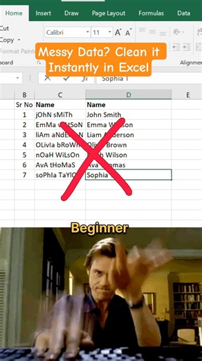 Messy Data? Clean it Instantly in Excel!#excel #exceltips #exceltricks #datacleaning #messydata