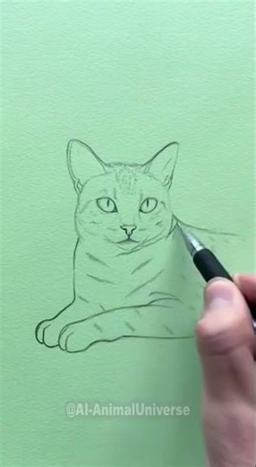 A leap from 2D to 3D! #cat #cats#Art #Drawing #Paint #Artist