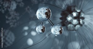 Sulfur dioxide rotating 3d molecule, molecular structure of sulphur dioxide, seamless video