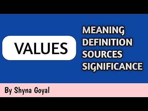 Values - It's Meaning, Definition, Sources and Significance of values