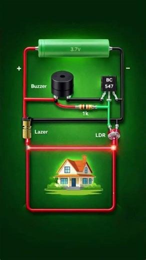 a simple Laser Security Alarm System circuit