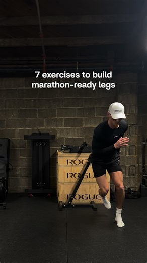 Sean Rhodes on Instagram: "These 7 movements played a major role in my 2:44 marathon build. They helped improve speed while prioritizing strong, healthy joints, durability, and late-race strength. Here are the benefits I’ve personally noticed from each: • Landmine toe-elevated squats - quad strength + ankle mobility • Single-leg calf raises - calf/achilles stiffness + push-off power + injury resilience • Peterson step-downs - knee control + downhill durability • Eccentric lateral step-downs - hi